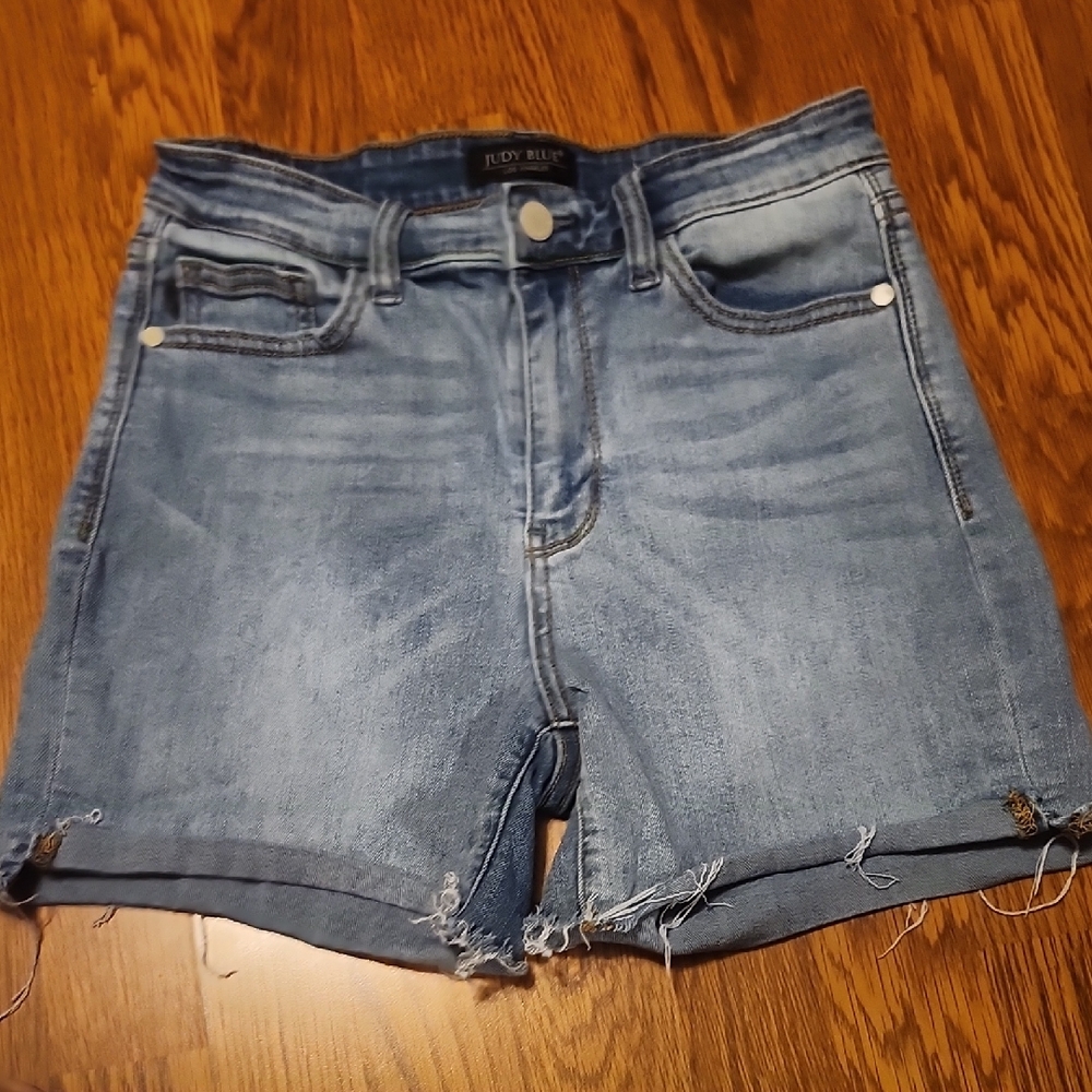 Judy Blue Light Blue Distressed Jean Shorts